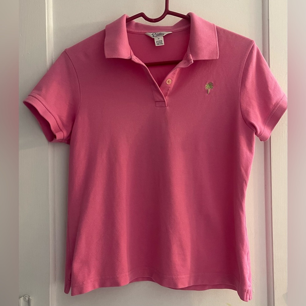 Lilly Pulitzer Pink Island Polo Shirt Size M